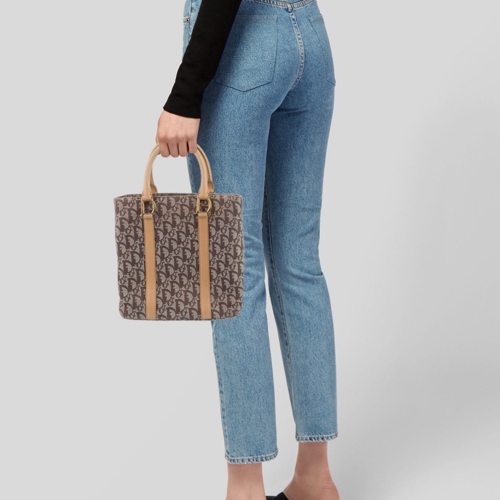 Christian Dior Saddle cloth handbag Dior in Beige and Brown Cloth Sz Sma… - Picture 3 of 12